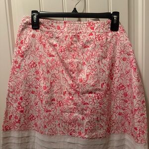Lilly Pulitzer Pink and White Floral A-Line Skirt